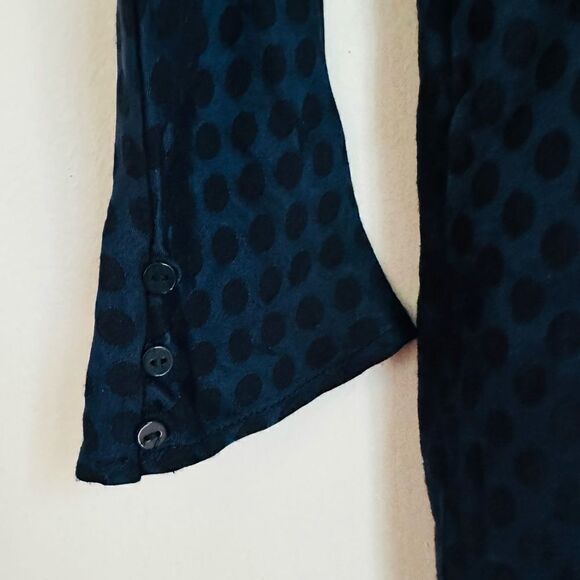 Zara Navy On Navy Polka Dot Dress Size Medium - Picture 4 of 7